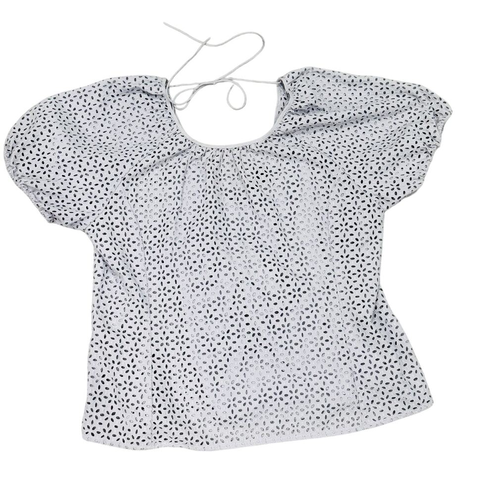 J.Crew Eyelet Lavender Blouse w/Built In Tank Womens Sz 14 Boho Peasant